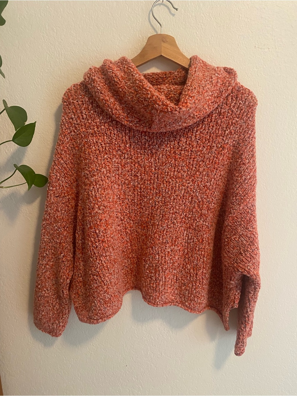 Free People Cozy Pumpkin Cowl Neck Sweater